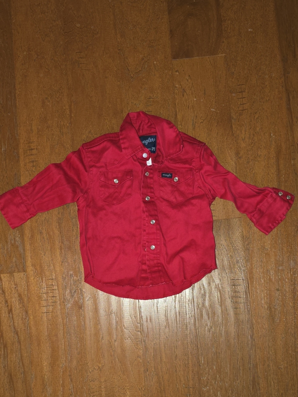 Wrangler Bright Red Kids Snap-Front Western Shirt